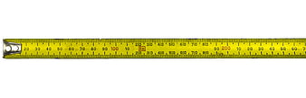 Yellow Measuring Tape on White Background