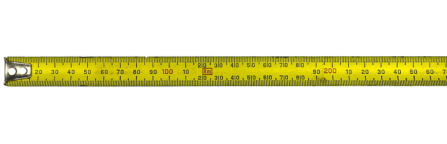 Yellow Measuring Tape on White Background