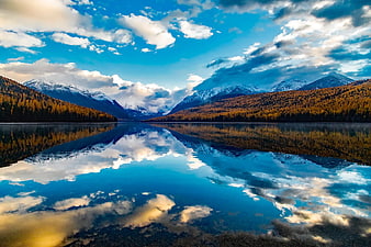Serene Mountain Lake with Perfect Autumn Reflections
