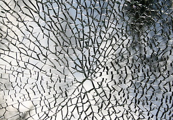 Close-Up Texture Of Shattered Cracked Glass Pane
