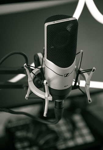 Professional Sennheiser Microphone in Recording Studio