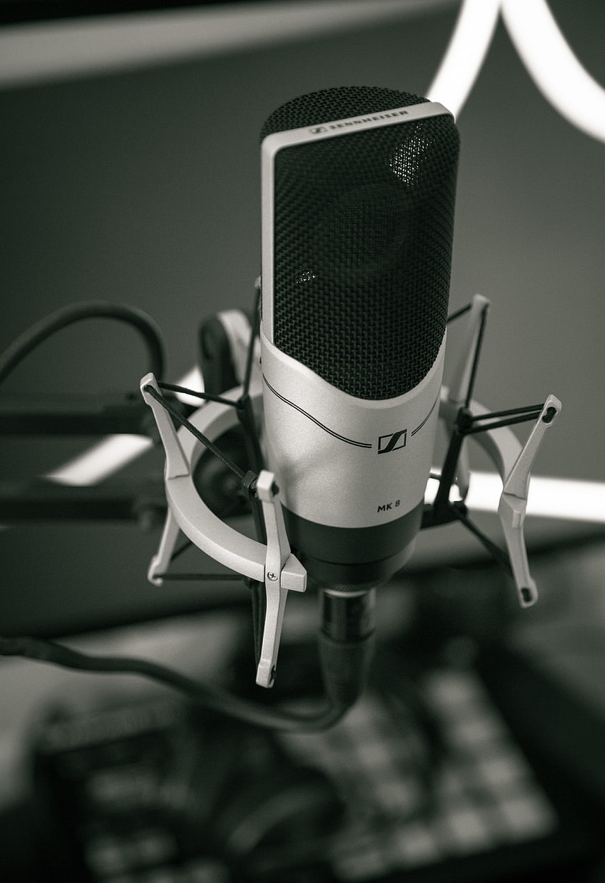 Professional Sennheiser Microphone in Recording Studio