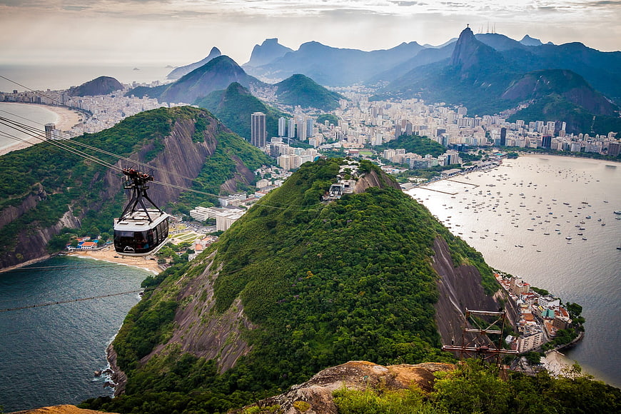 Sugarloaf Mountain Cable Car View of Rio de Janeiro