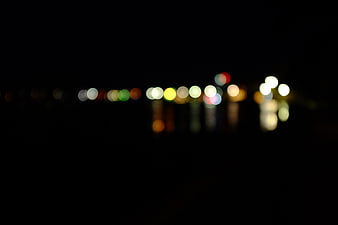 Abstract Bokeh Lights on Black Background