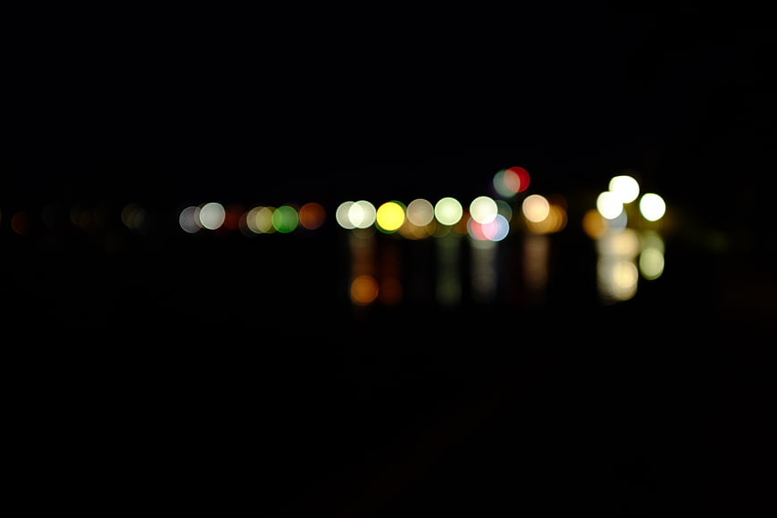 Abstract Bokeh Lights on Black Background