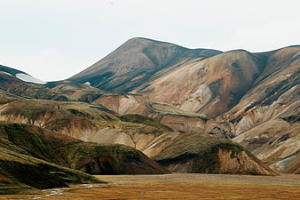 Colorful volcanic mountains in Iceland landscape