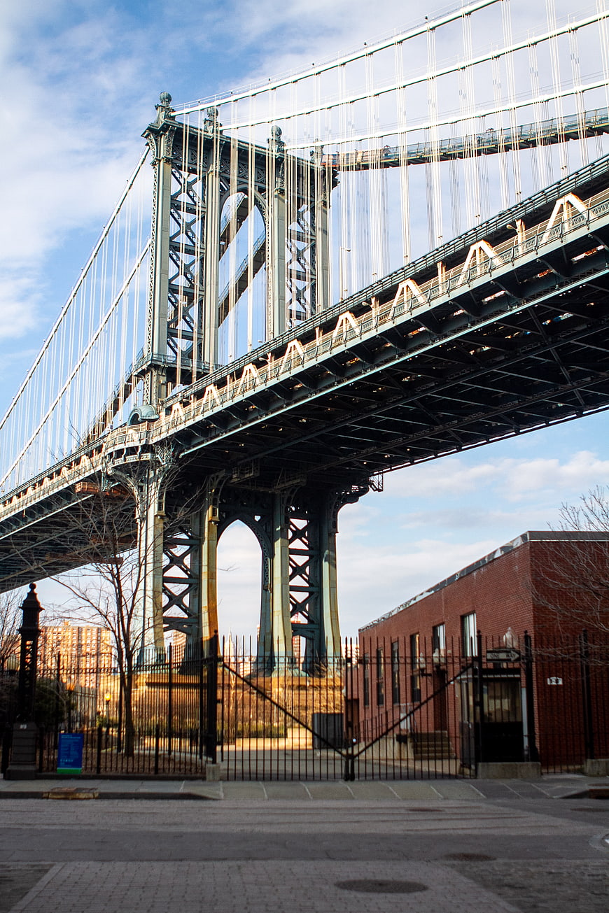 Manhattan Bridge Underneath View Urban Architecture