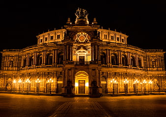 Semper Opera House Dresden Night Illumination