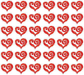 Seamless red heart pattern on white background