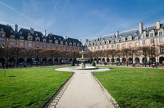 Symmetrical View of Place des Vosges in Paris