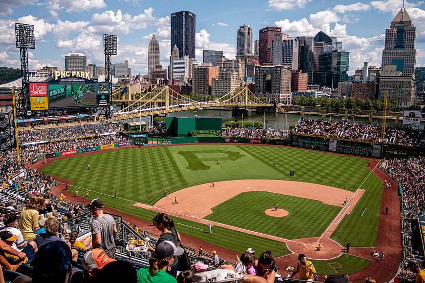 PNC Park Baseball Stadium with Pittsburgh Skyline