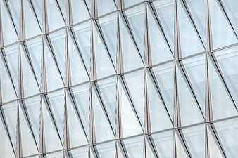 Modern geometric glass building facade pattern