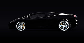 Black Lamborghini Murcielago Side Profile on Dark Background