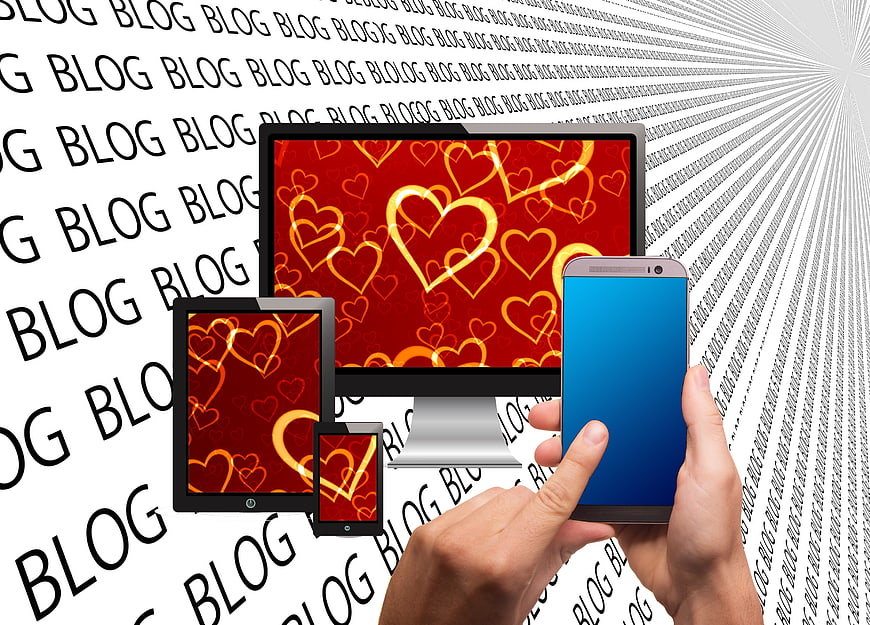 Responsive Web Design Concept With Valentine Hearts On Multiple Devices