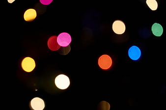 Colorful Bokeh Lights on Black Background