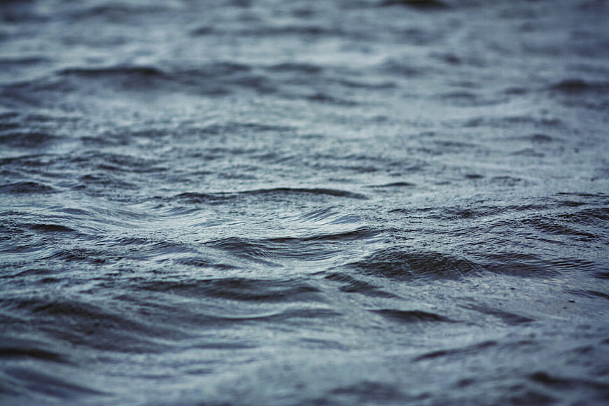Close-up of rippling grey water surface texture