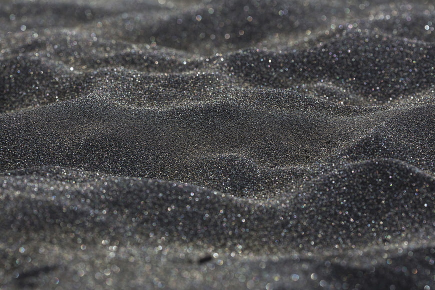 Macro Texture of Black Sand Dunes with Shallow Depth of Field
