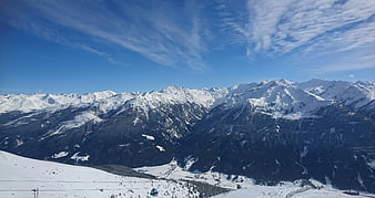 Snowy Grossglockner Mountain Range in Austria