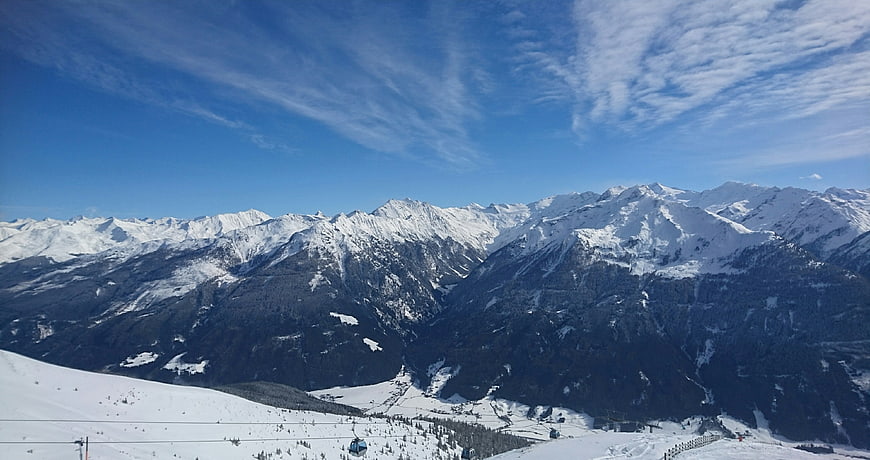 Snowy Grossglockner Mountain Range in Austria