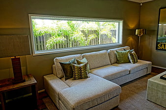 Modern Gray Sectional Sofa in Living Room