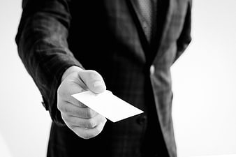Businessman Hand Holding Blank Business Card