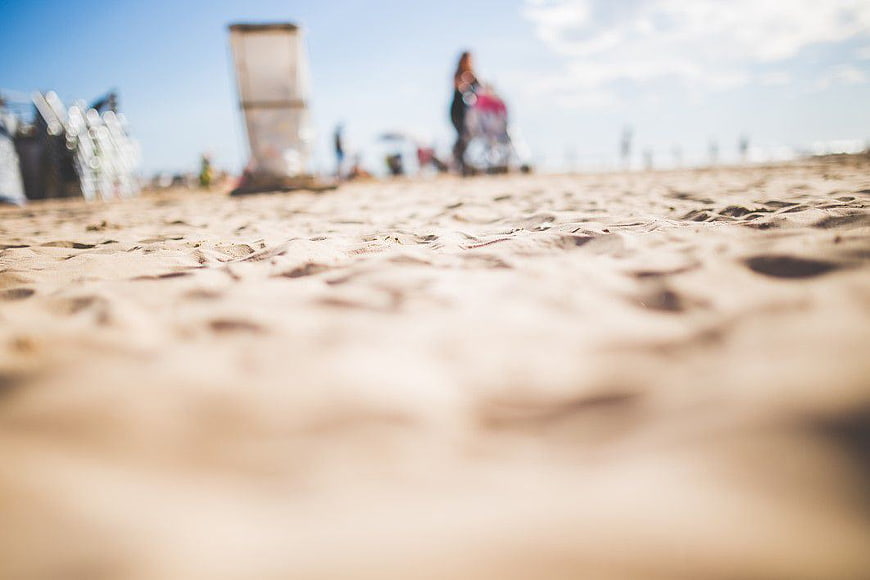 Low Angle Beach Sand Texture with Blurred Background