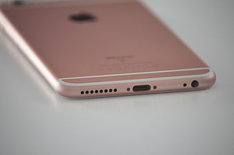 Close-up of Rose Gold Smartphone Bottom Ports