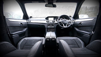 Luxury Mercedes-Benz SUV Interior Dashboard And Leather Seats