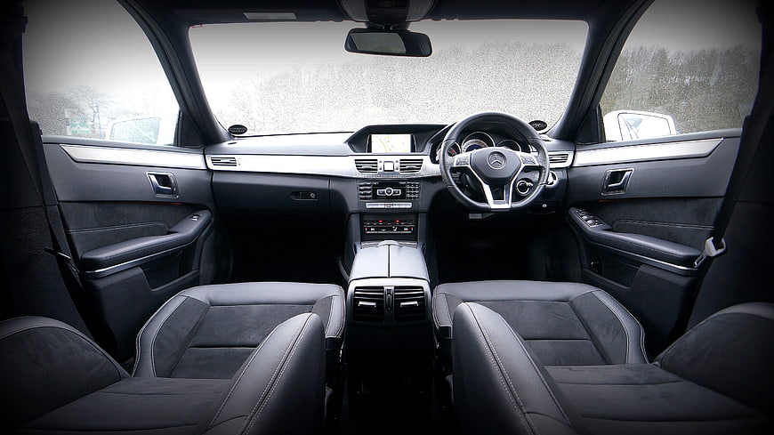 Luxury Mercedes-Benz SUV Interior Dashboard And Leather Seats