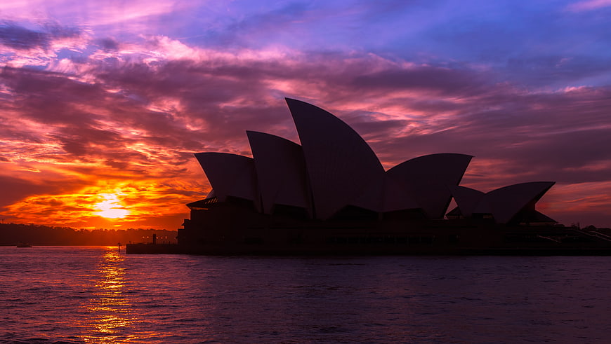 Sydney Opera House Silhouette at Vibrant Sunset