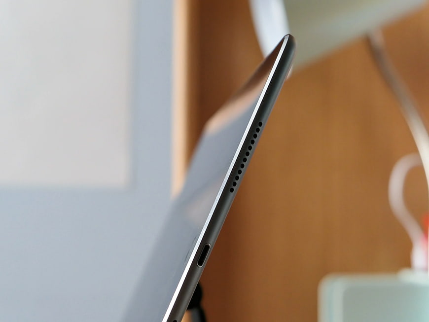 Close-up of Tablet Side Profile on Desk