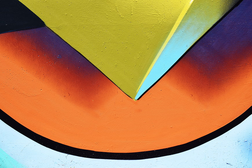 Abstract Colorful Geometric Mural Art Detail