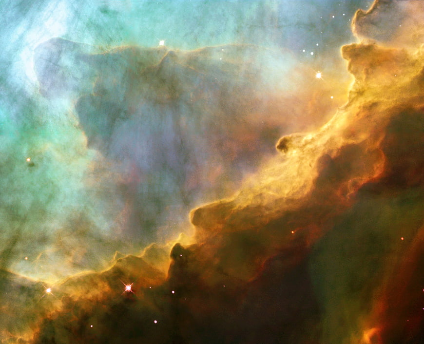 Colorful Cosmic Nebula with Stars and Gas Clouds