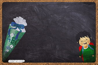 Back to School Chalkboard with Boy and Gift Cone