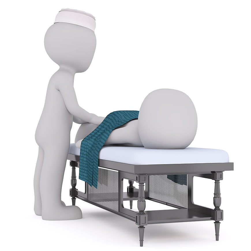 3D Nurse Attending Patient On Massage Table