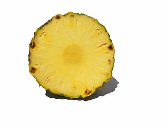 Fresh Pineapple Cross Section Isolated On White Background