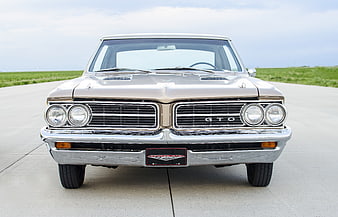 Front View Of Classic 1960s Pontiac GTO Muscle Car