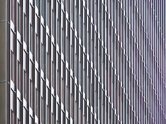 Abstract Modern Building Facade with Vertical Metal Strips