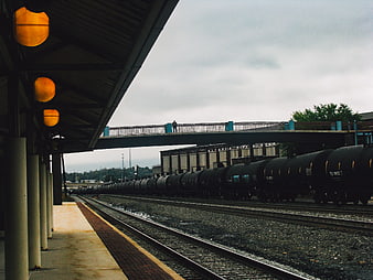 Freight Train at Altoona Train Station Under Overpass