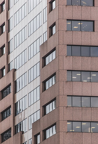 Modern Office Building Facade with Glass Windows