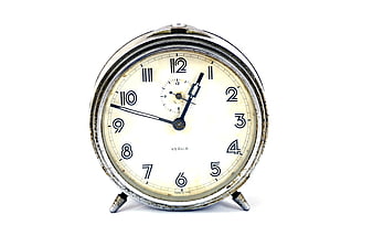 Vintage Veglia Alarm Clock on White Background