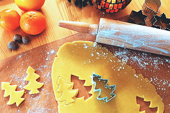 Christmas Cookie Baking with Tree Cutters and Oranges