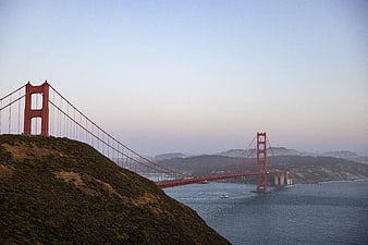 Golden Gate Bridge View from Marin Headlands at Dusk