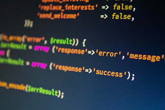 Close-up of PHP code on computer screen