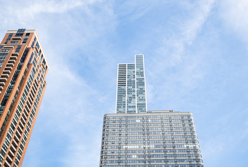 Modern Skyscrapers Against Blue Sky