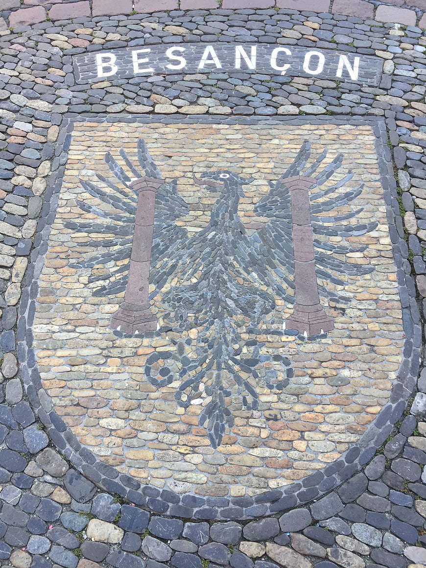 Besançon Coat of Arms Cobblestone Mosaic Street Art