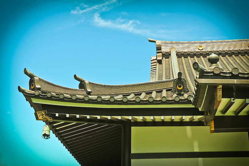 Traditional Japanese Temple Roof Architecture
