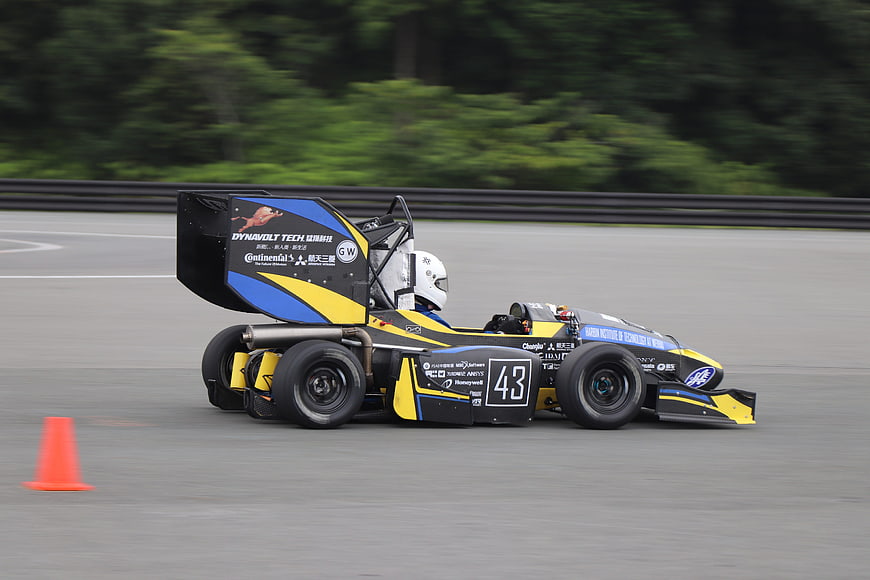 Formula Student Racing Car on Track with Motion Blur