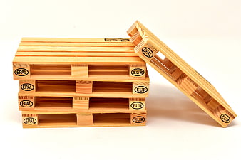 Stacked Miniature Wooden Euro Pallets With EPAL Stamps