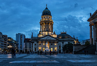 Berlin Cathedral at Blue Hour with Dramatic Evening Sky